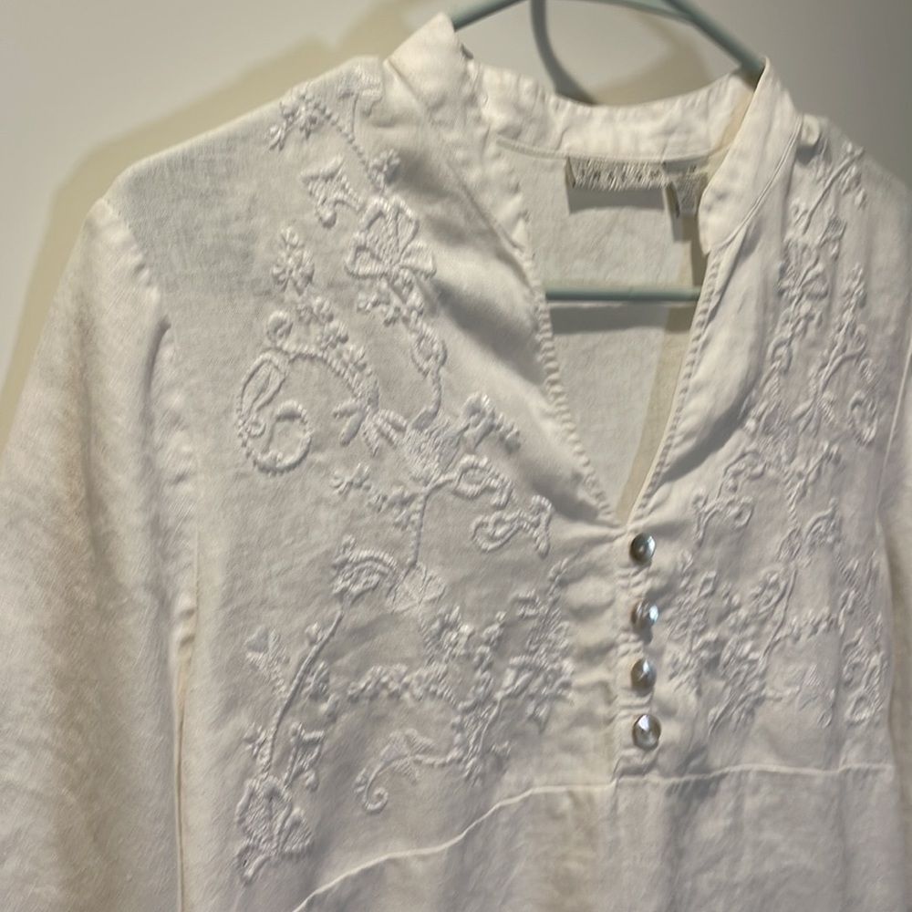 TWEEDS Linen Blouse. - Picture 3 of 6